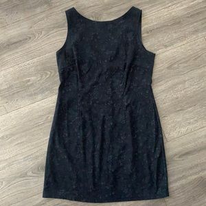 David Wayne Black/Blue Pattered Sheath Dress Size 12